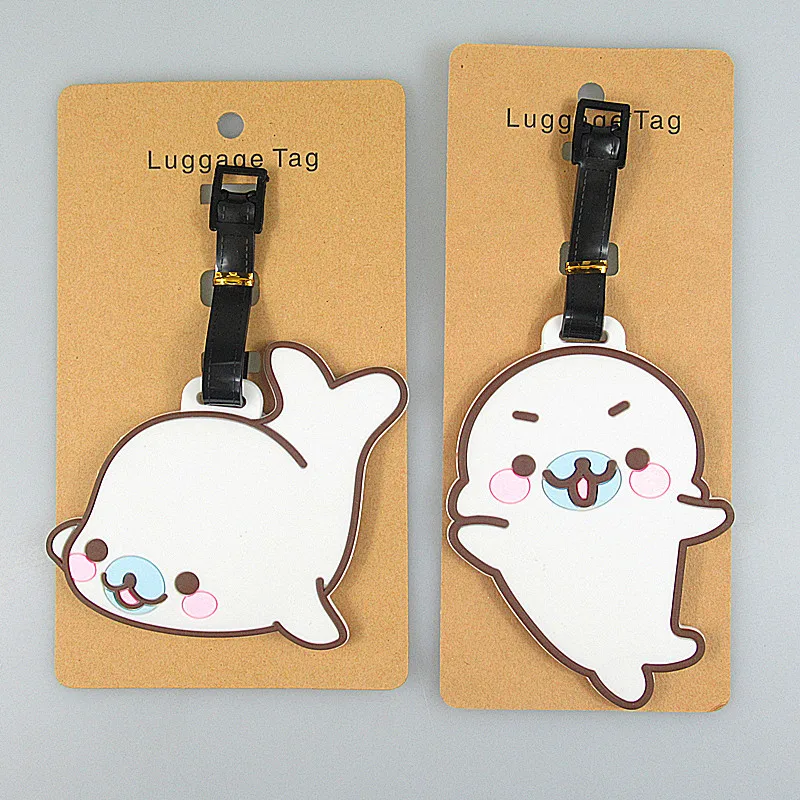 Cute Anime Blue Whale Octopus Dolphin Luggage Tags Bag Travel Accessories