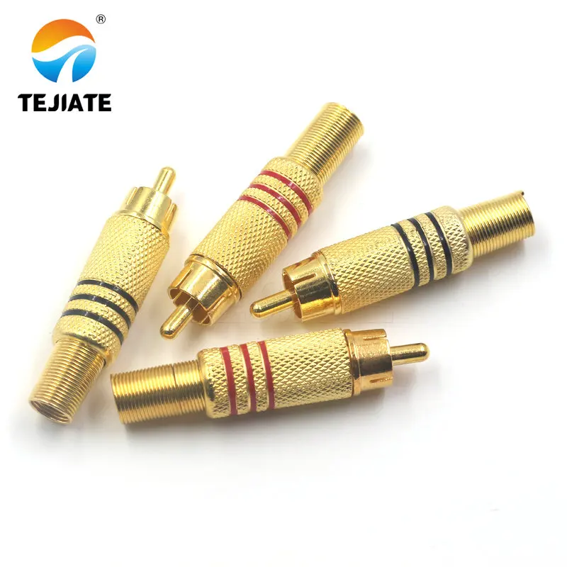 1 Pcs Lotus Femminile Spina Rca di Loto Presa Femmina di Saldatura Tipo di Amplificatore Audio Placcato Oro Rosso/Nero
