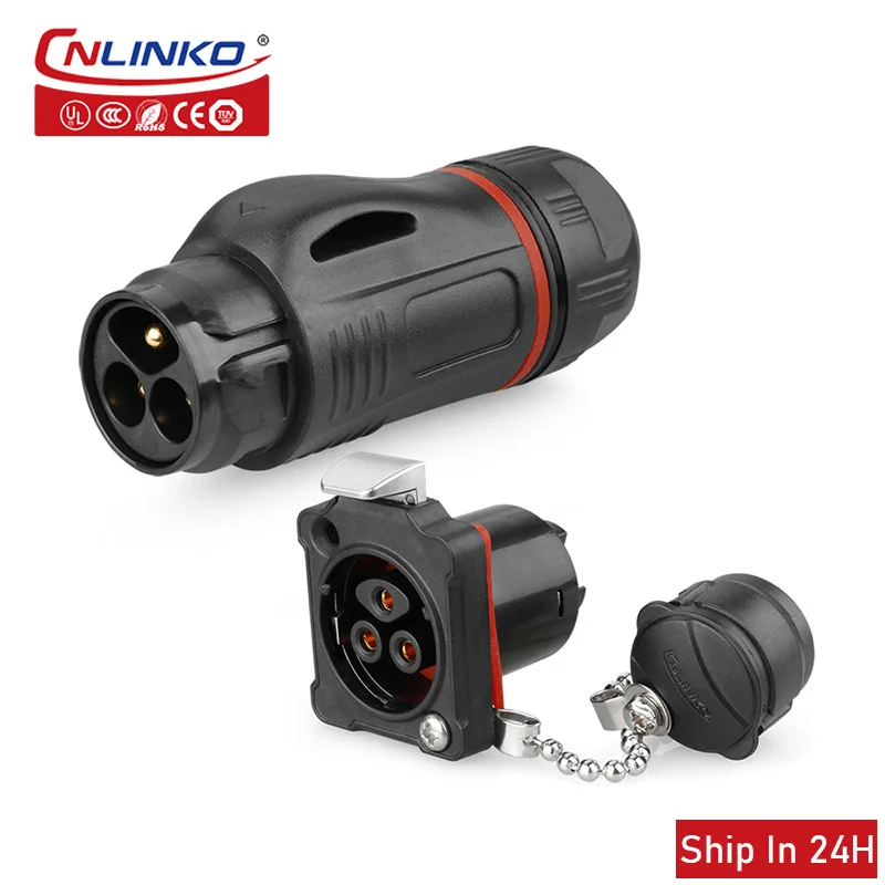 Cnlinko BD24 3pin aviation plastic waterproof data connector IP67 waterproof connector for Construction machinery equipment