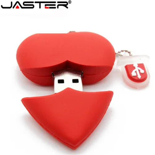 Imagen 2 del producto JASTER Love estilo corazón unidad flash usb pen drive 4gb 8gb 16gb 64GB 32GB usb stick pendriver USB 2,0 u disco unidad de pulgar collar
