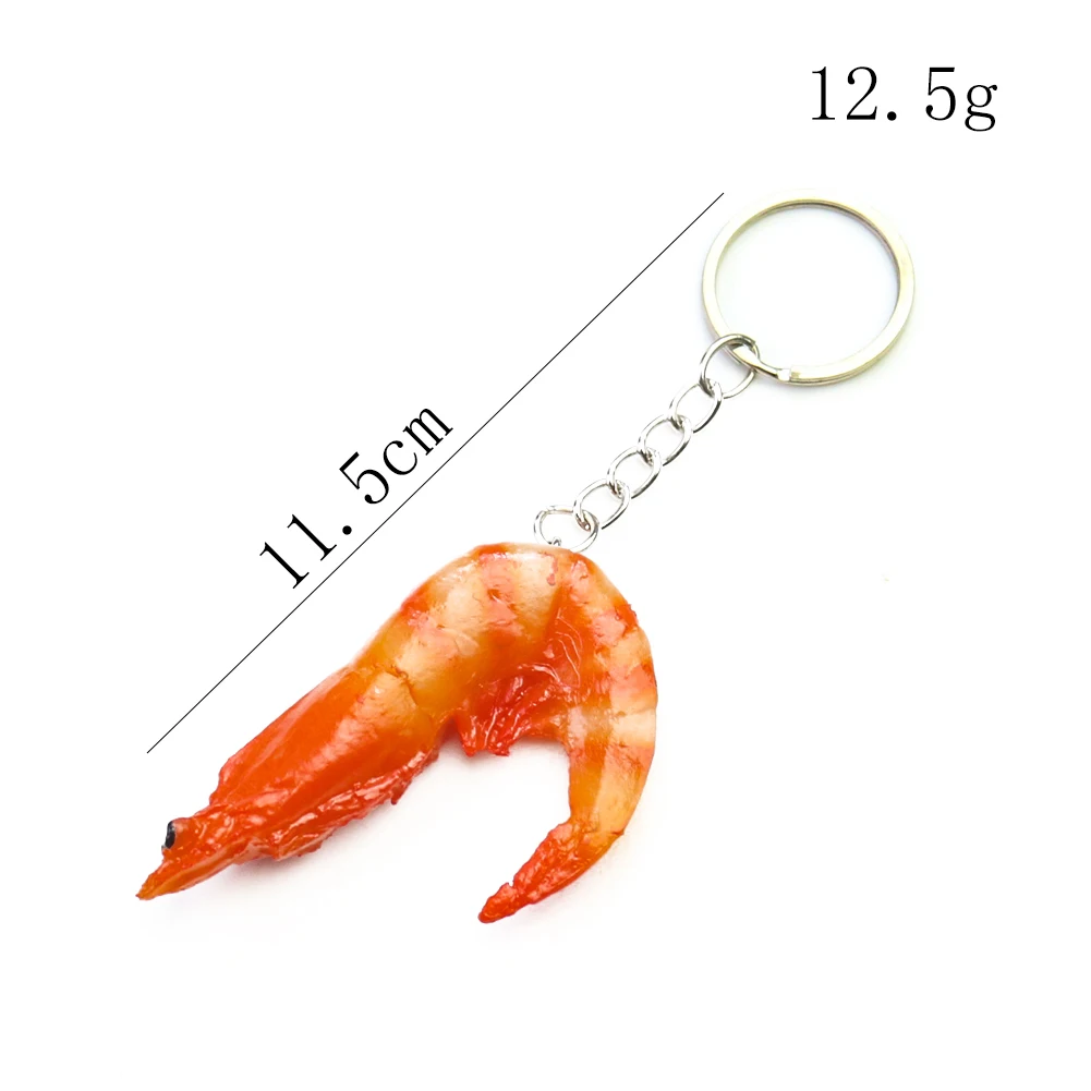 Funny Sea Food Shrimp Crab Leg Keychain Pendant Children Toy Crab Claws Keyring Decor Ornament Display Resturant Gift