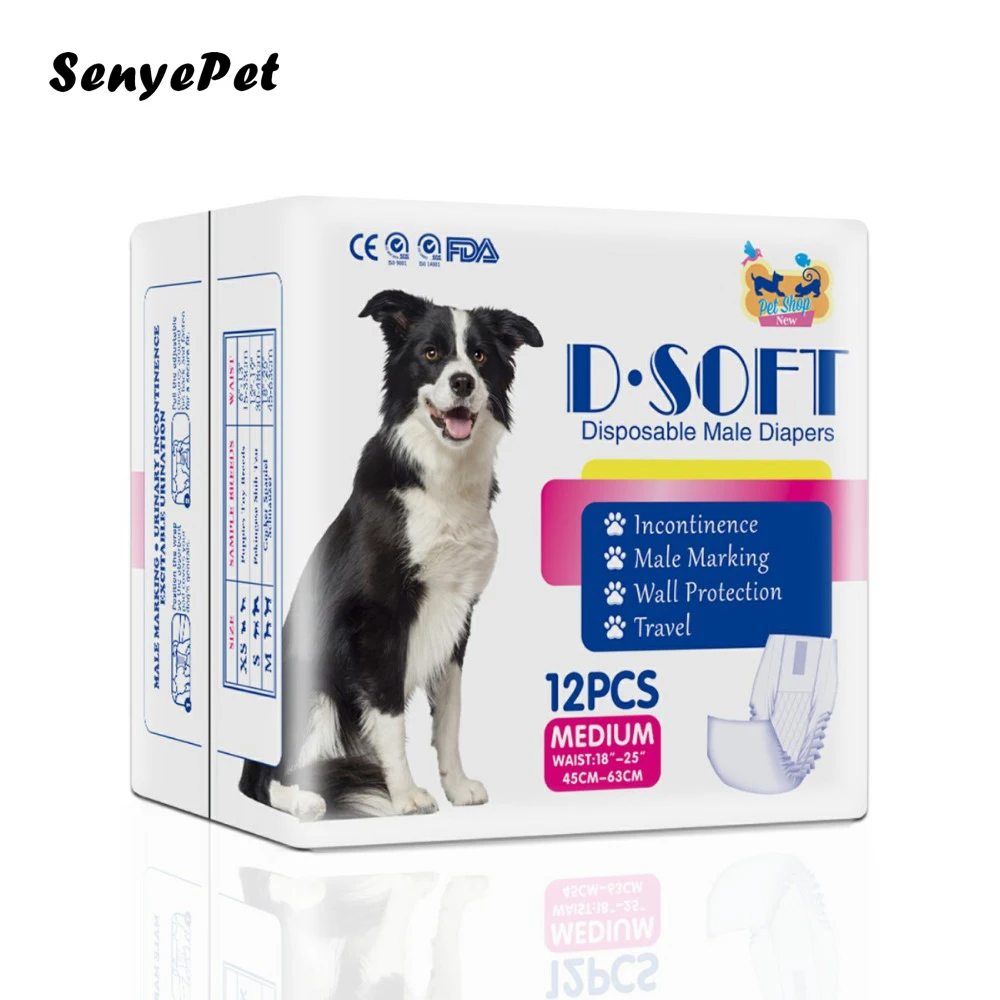 Pet Dog Diapers Disposable Male Dog Diapers New Super Absorbent Diapers for Dogs and Cats Dog Diapers Male Wraps Sanitary Pants