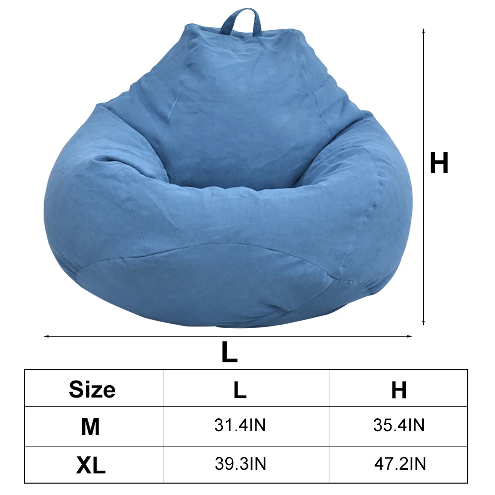 Large Small Lazy Sofas Cover Chairs without Filler Linen Cloth Lounger Seat Bean Bag Pouf Puff Couch Tatami Living Room