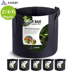 AMKOY-Bolsa de contenedor para cultivo de patatas de jardín, macetas de flores, herramienta de plantador de verduras con mango, 1-10 galones