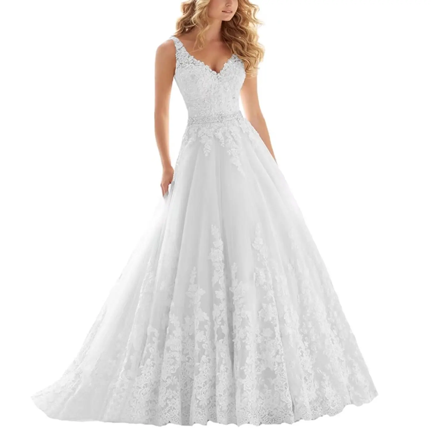 Vestido de novia blanco Simple para mujer embarazada, ropa de boda de princesa con cuello en V, Espalda descubierta, talla grande, novedad