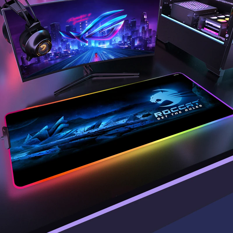 

RGB Computer Luminous Gaming Mouse Pad Roccat rainbow Colorful Big Glowing LED Extended Illuminated Keyboard Non-Slip Desk Mat