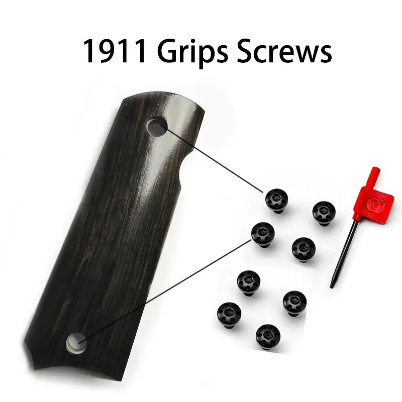 4 pezzi Nuovo Su Misura 1911 Grips Viti In Acciaio Inox Viti CNC T8 Prugna Vite 1911 Torrefazione blu Grip Nail