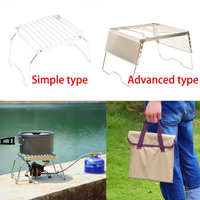 

Ultralight Folding Stainless Steel Charcoal Barbeque Grill Windproof Camping Pot Stove Rack for Outdoor Hiking Picnic BBQ