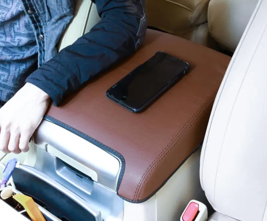 Microfibre Leather Center Armrest Box Case Cover For Toyota Land Cruiser 200 LC200 2008 2009 2010 2011 2012 -2019 Car Interior