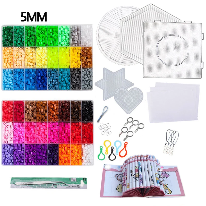 Homgaty Kit De Perles Fusibles 10 Mm – 1000+ Perles 10 Couleurs, 10 Modèles Animaux, Panneau, Papiers, Rubans, DIY