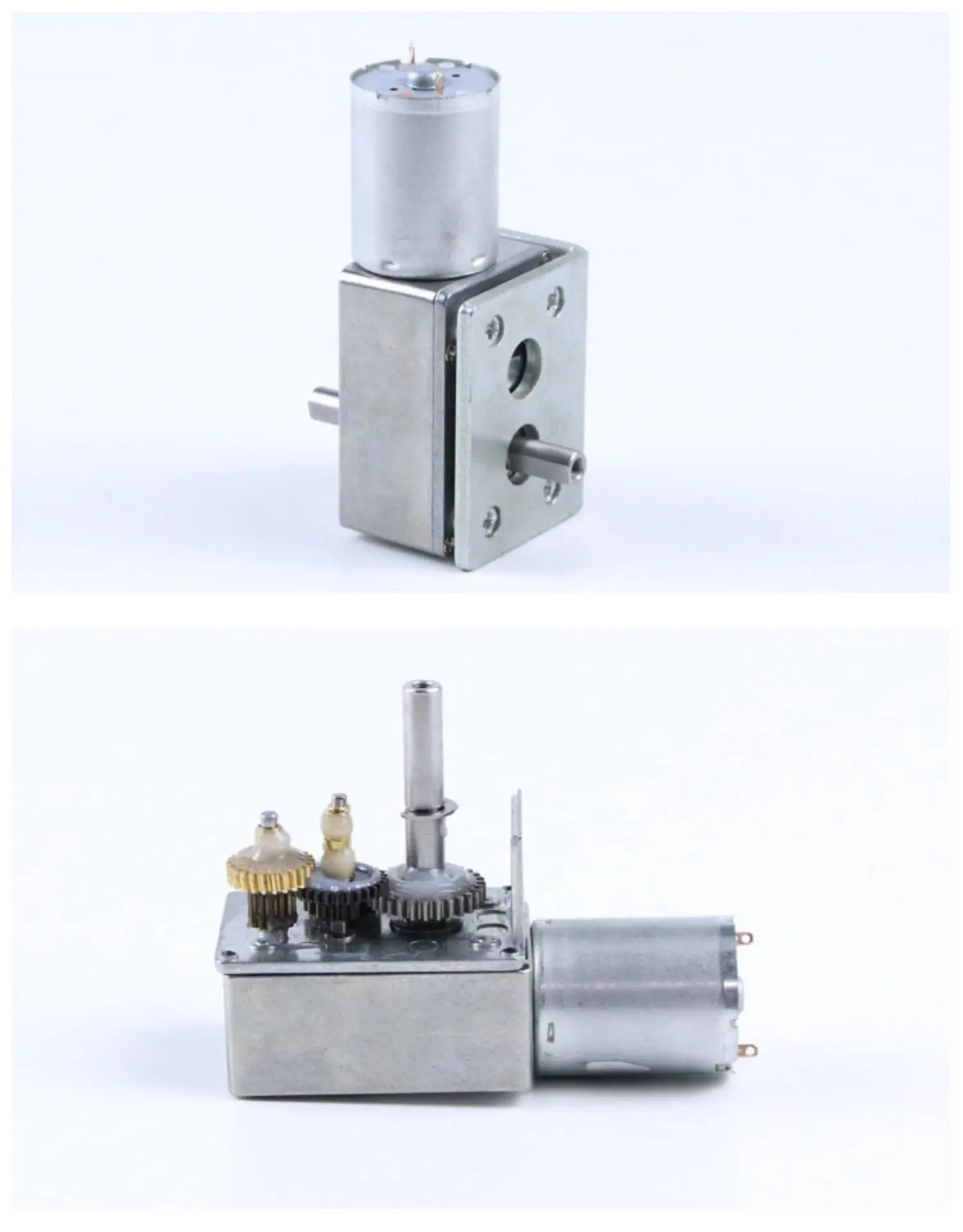 Double Output Shaft DC Gear Motor 24v12v6v Self-locking Worm Gear JGY370 Miniature Large Torque Small Motor With Bracket