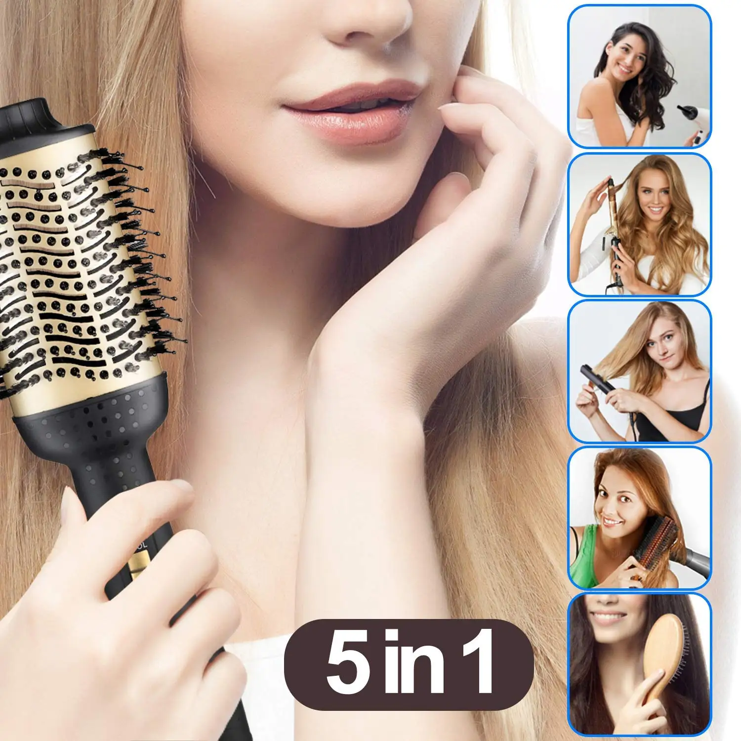 One Step เครื่องเป่าผม & Volumizer Hot Air Brush Blower Salon Hot Air Paddle แปรงจัดแต่งทรงผมสําหรับแห้ง & Straightening & Curling