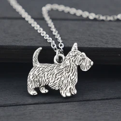 Vintage Stainless Steel Chain Aberdeen Scottish Terrier Necklaces & Pendants Dog Charm Necklaces for Women Men 2021 Jewelry