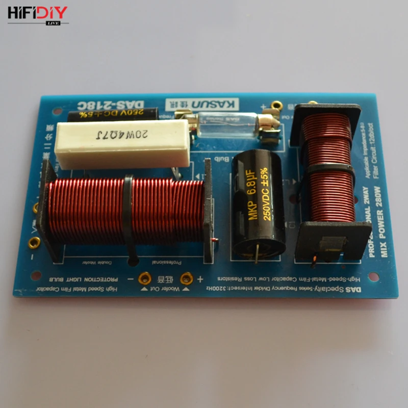 HIFIDIY LIVE DAS-218C 2 Way 2 speaker Unit (tweeter + bass )Professional Speakers audio Frequency Divider Crossover Filters