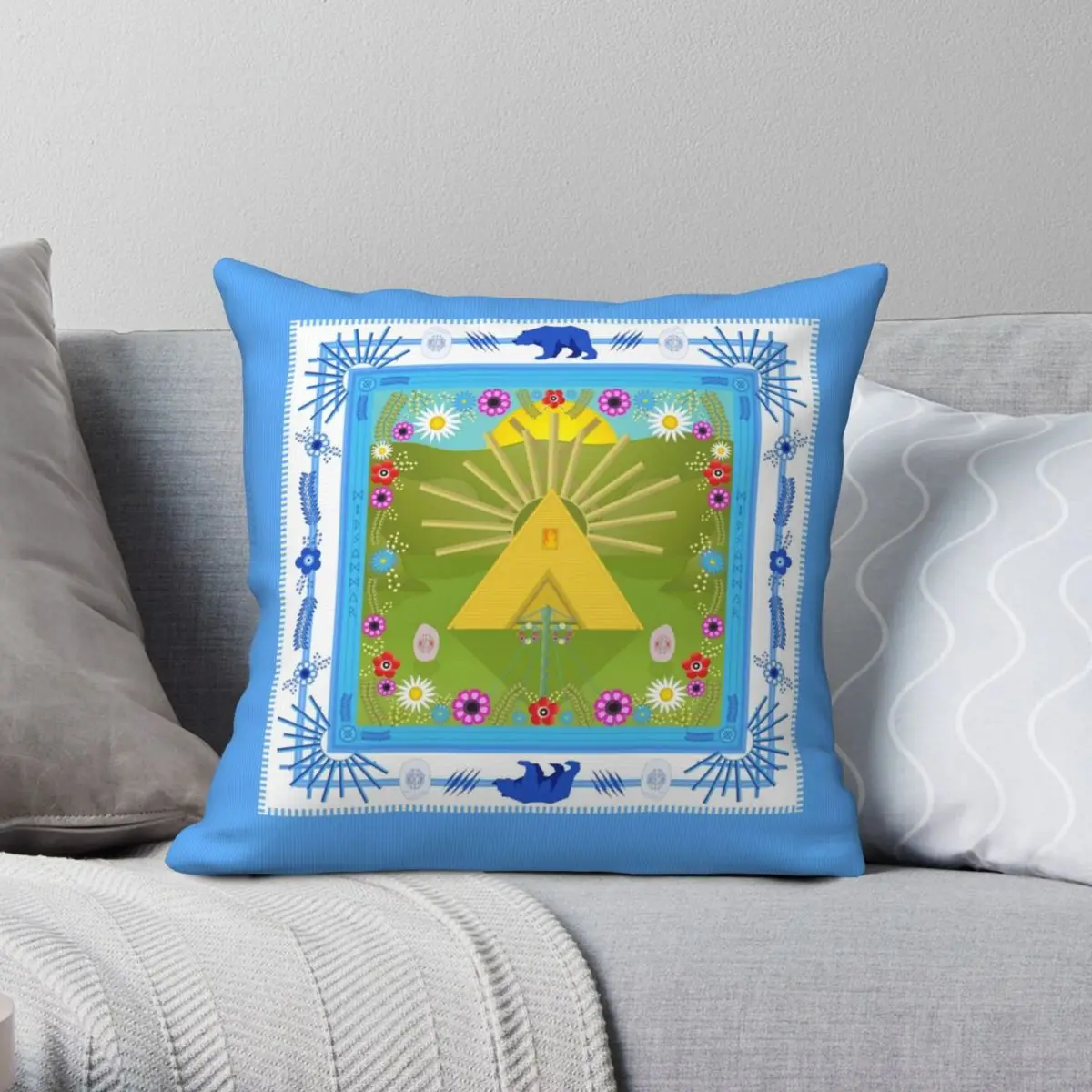 

Midsommar Square Pillowcase Polyester Linen Velvet Creative Zip Decor Throw Pillow Case Bed Cushion Case 45x45