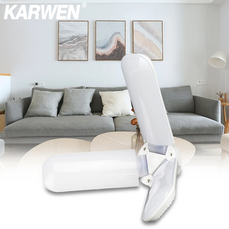 

KARWEN 30W 45W 60W LED Folding leaf lamp E27 light AC 175-265V adjustable angle bulb For Indoor home Led ceiling Light