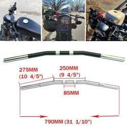 Manillar curvo de estilo Retro para motocicleta, barra de arrastre de 1 pulgada y 25mm para Sportster XL 1200 Iron 883 48 72 Roadster Nightster