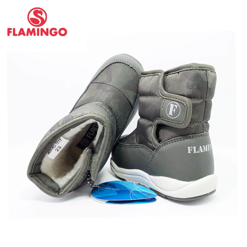 FLAMINGO Winter High Quality Waterproof Wool Keep Warm Kids Shoes Anti-slip Snow Boots for Boy Free Shipping 92D-NQ-1518