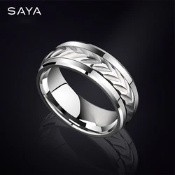 Rings for Men Women 8mm Width Tungsten Jewelry Brushed Finishing Rotated Freely for Wedding, Business, Customized