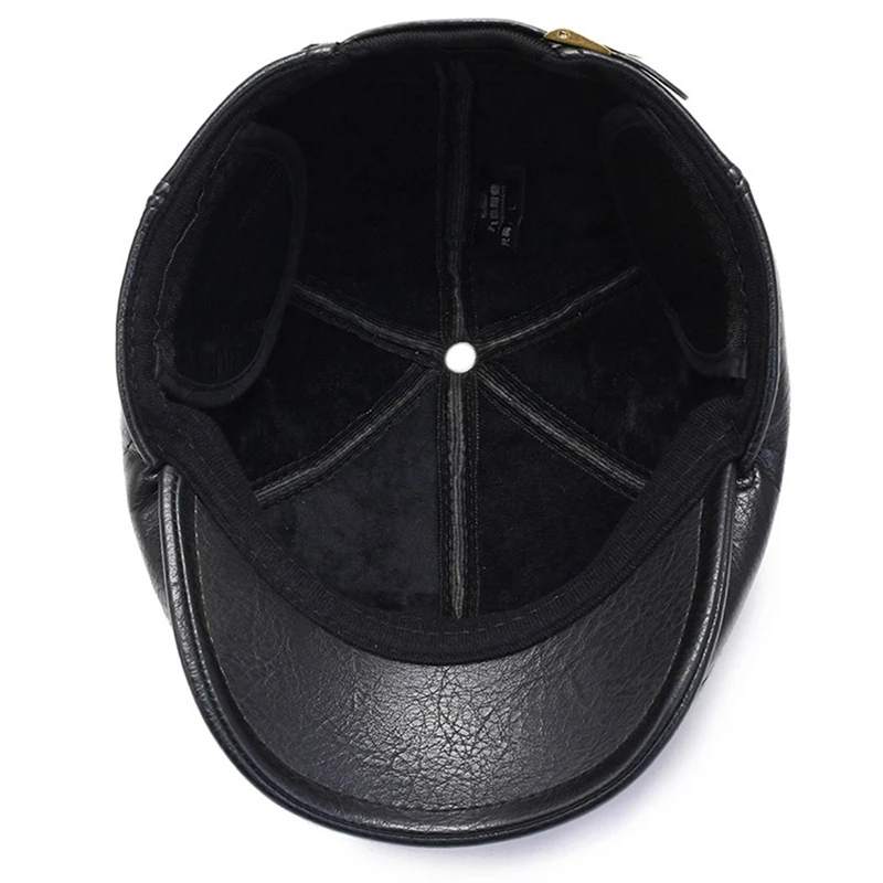 Men\'s outdoor leather hat winter Berets male warm Ear protection cap genuine leather dad hats wholesale Leisure bone