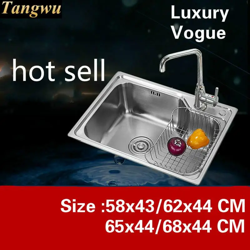 

Free shipping Standard individuality kitchen sink food grade stainless steel single slot hot sell 58x43/62x44/65x44/68x44 CM