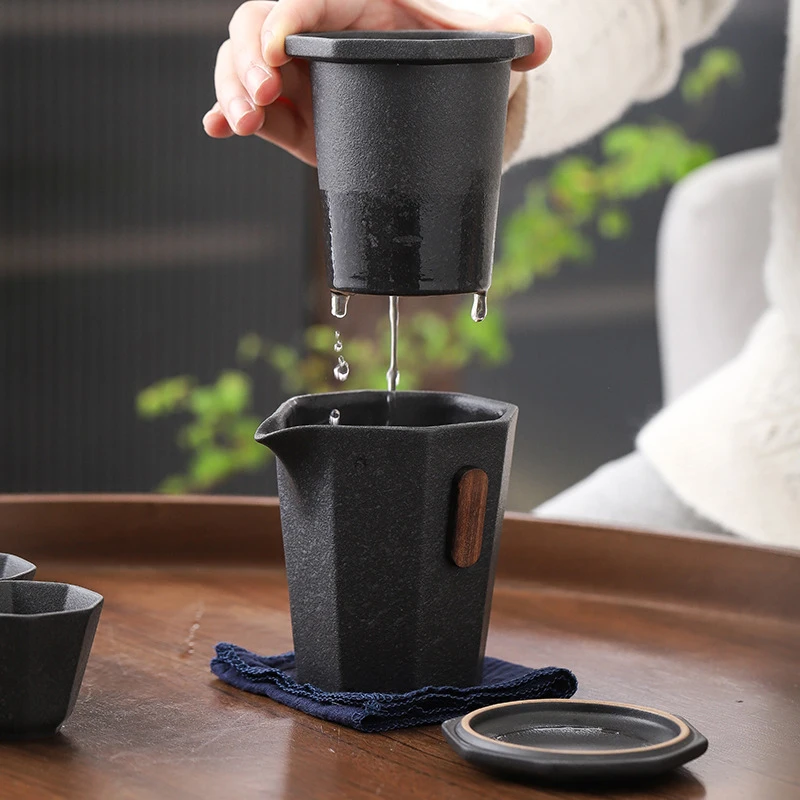 Ceramic teapots gaiwan teacups chinese teaware portable travel tea sets with travel bag