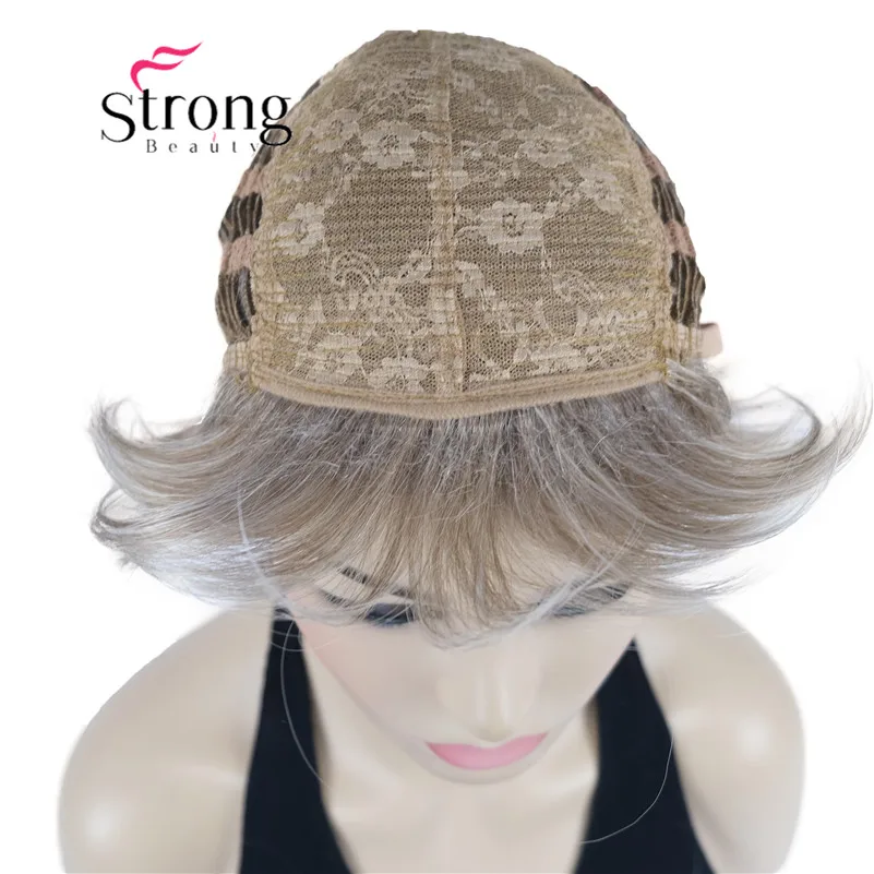 StrongBeauty Short Layered Brown Blonde Wig Shag Classic Cap Women\'s Full Synthetic Wigs COLOUR CHOICES