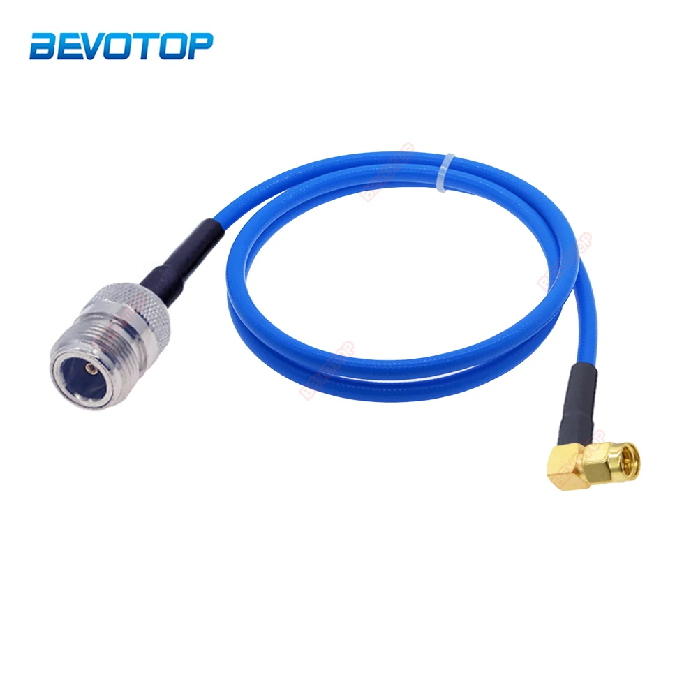 RG402 N Female to SMA Male 90 Degree Connector  Blue Jacket RG402 RF Coaxial Coax Cable 50ohm 15/30/50CM 1/2/3/5/10/15/20M