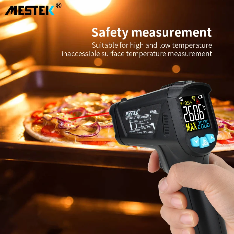 MESTEK -50-800 Degree Digital Infrared Thermometer Humidity Meter Thermometro Hygrometer Temperature Laser Gun Pyrometer