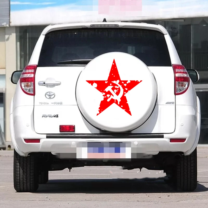 40432# Die-Cut Vinyl Decal red star of the USSR Car Sticker Waterproof Auto Decors on Car Body Bumper Rear Window