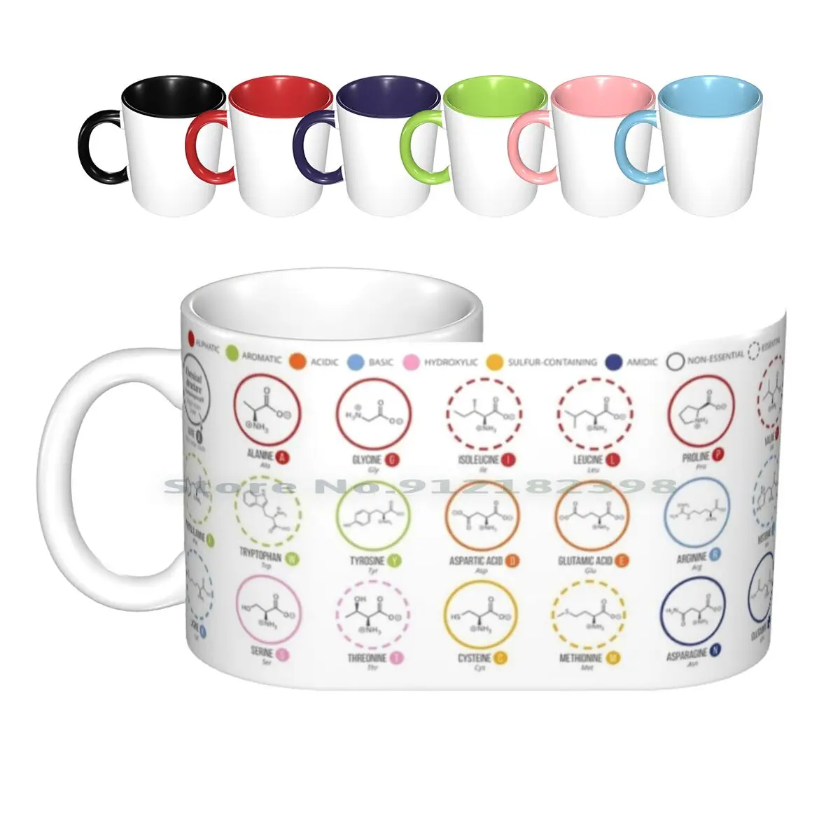 20 Amino Acids Ceramic Mugs Coffee Cups Milk Tea Mug Science Chemistry Organic Chemistry Biology Amino Acids Creative Trending