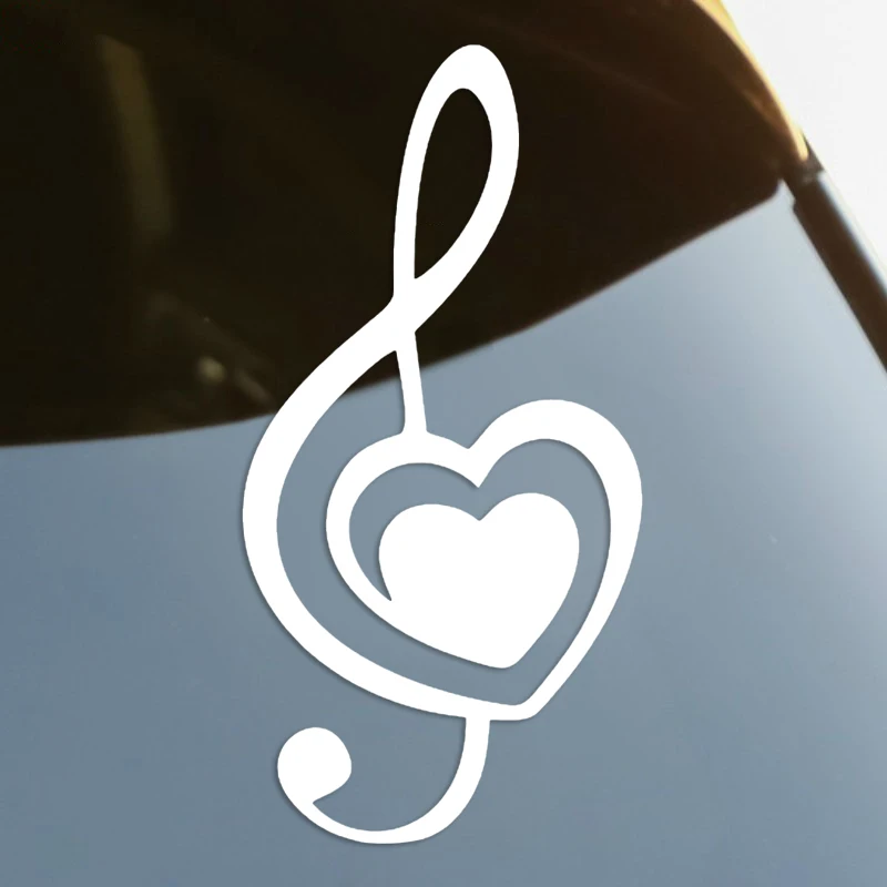 Clef Music Note Die-Cut Vinyl Decal Car Sticker Waterproof Auto Decors on Car Body Bumper Rear Window Laptop choose size #S60137