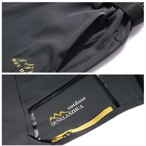 Imagen 2 del producto TRVLWEGO Pantalones de senderismo para acampar para hombre, pantalones de viaje al aire libre de alta elasticidad, finos, impermeables, de secado rápido, a prueba de rayos UV, para verano
