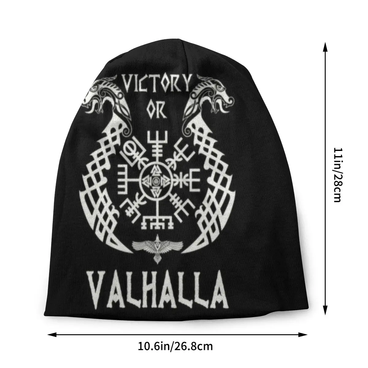 Custom Victory Or Valhalla Viking Beanies Caps For Men Women Unisex Hip Hop Winter Warm Knit Hat Adult Bonnet Hats