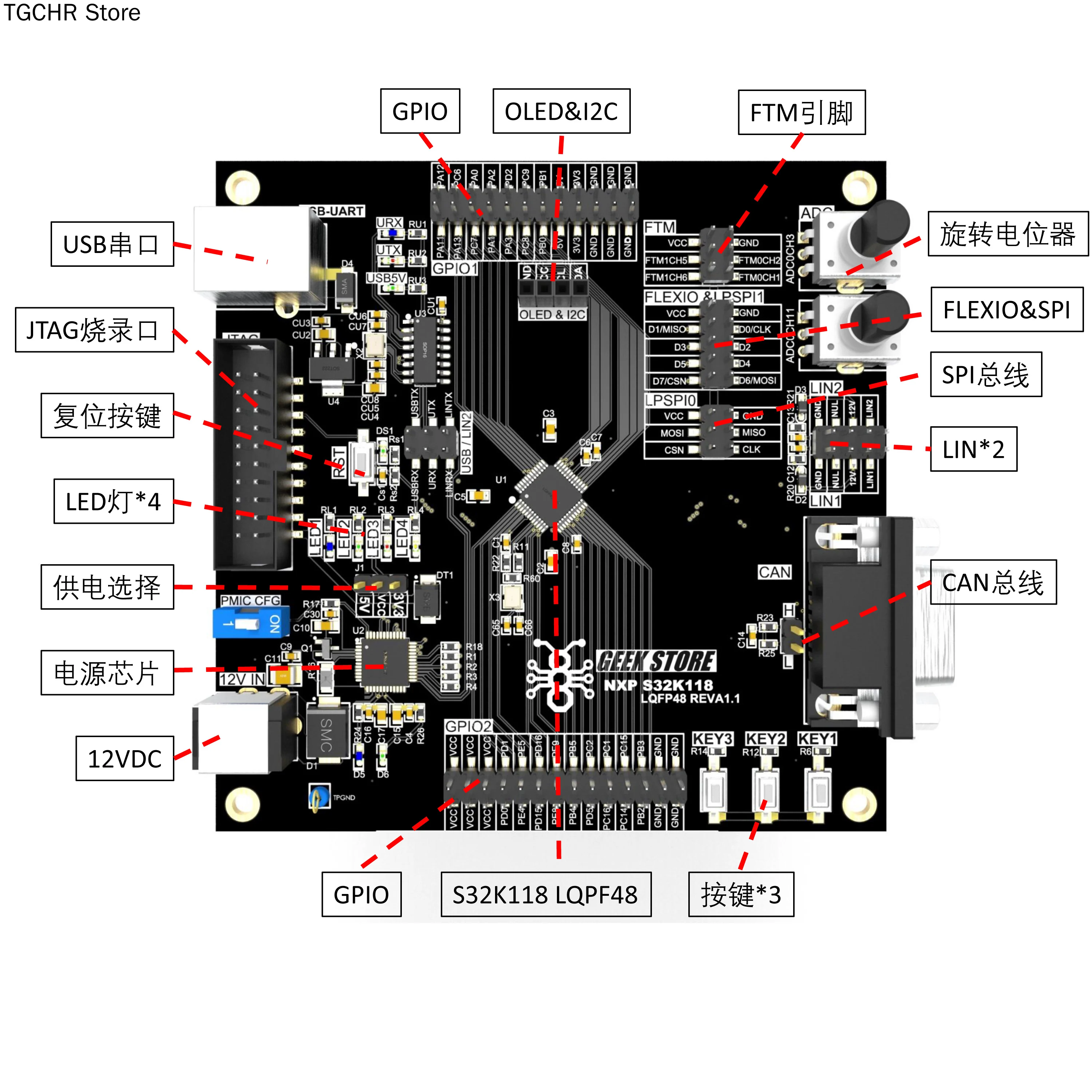 NXP S32K118 Development Board Evaluation Board  2xLIN CANFD