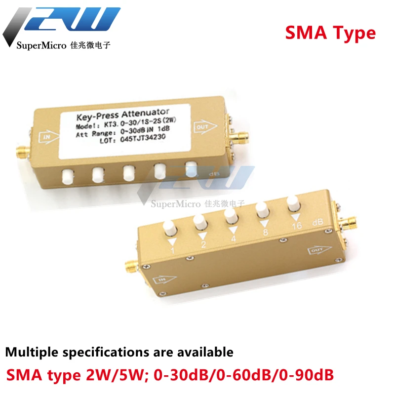 Imagem -04 - Atenuador de Sinal Ajustável Sma n rf Botão Ajustável 03ghz 0-30db 060db 0-90db Step