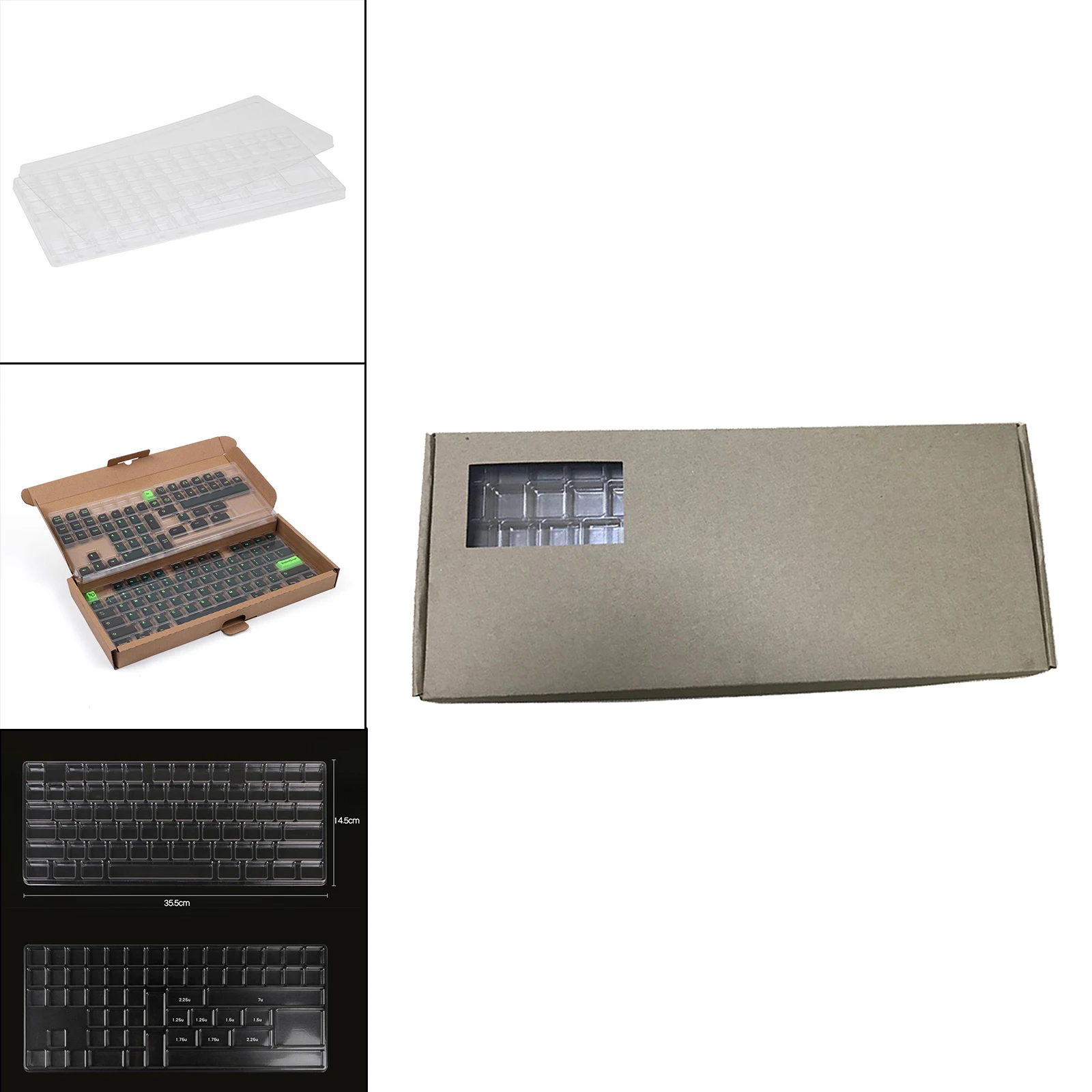 2 Layers Keycap Storage Box, Dustproof Washable Clear Cover with Dividers for Keycaps Collection Keyboard Set Organizer