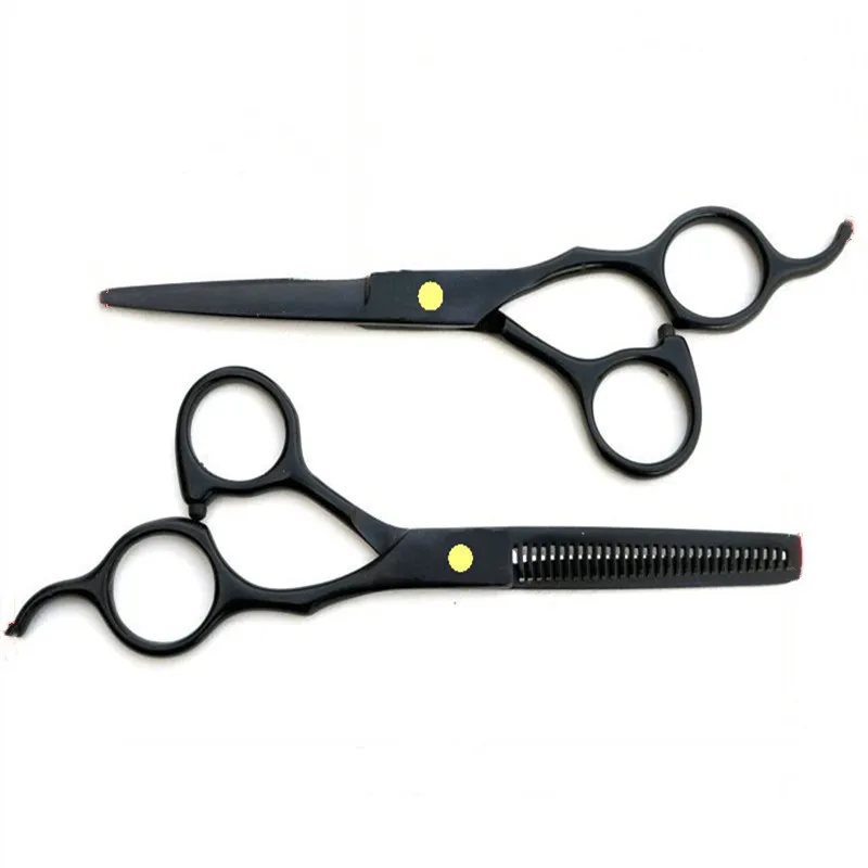 

2Pcs/Set Professional 6 inch Black Hair Scissors Thinning Barber Cutting Hair Shears Scissor Tools Hairdressing Scissors Tool