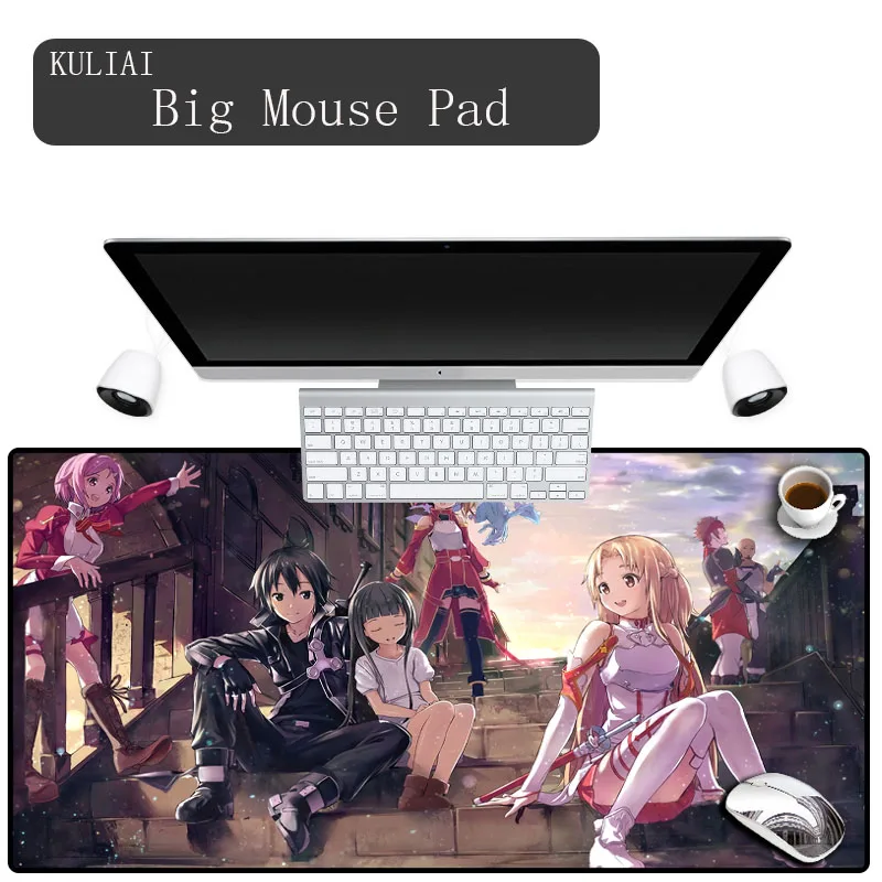 XGZ Blonde Girl Fashion Mouse Pad Large Size Rubber Keyboard Pad Office Desk Mat Game Player Computer Mouse Pads Locking Edge