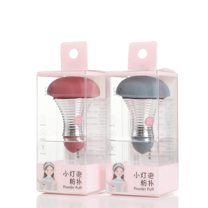 1pc criativo lâmpada forma pó puff dupla cabeça anti-deslizamento maquiagem esponja sopro bb creme cosméticos pó sopro beleza ferramentas
