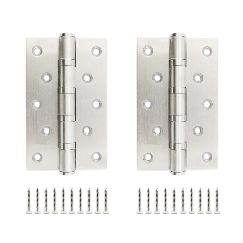 

2 Pack Stainless Steel Door Hinges, Heavy Duty Interior Door Hinges Door Hardware No Noise Ball Bearing Door Hinges 4x3.15 Inch