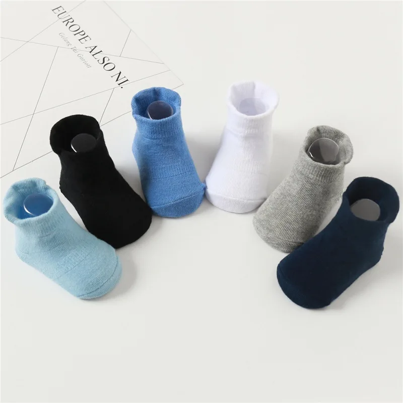 Baby Non Slip Grip Ankle Socks with Non Skid Soles for Infants Toddlers Kids -- 9 Pairs