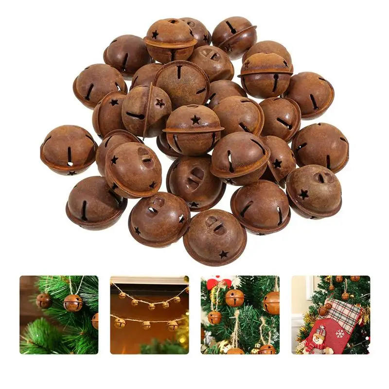 1 Set Of 12/24/30 Pcs Christmas Vintage Jingle Bells Xmas Tree Bell Hanging Ornaments Christmas Bell Decorations