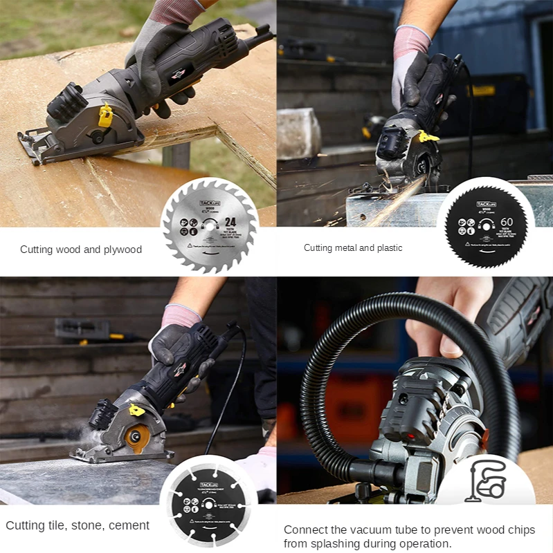 600W Electric Circular Saw Wood Cutter With Straight Bevel Laser Multifunctional Hand-Held Electric Saw