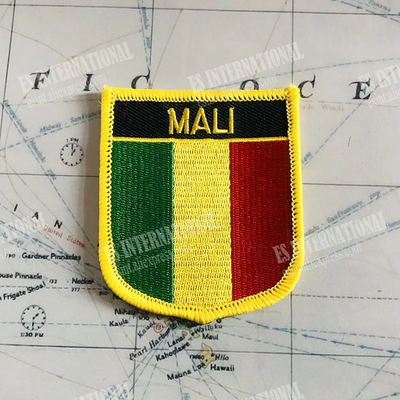 MALI  National Flag Embroidery Patches Badge Shield And Square Shape Pin One Set On The Cloth Armband   Backpack  Decoration