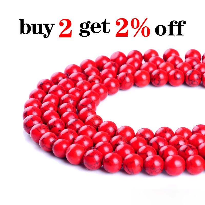 1strand/lot 4 6 8 10 12 mm Smooth Natural Turquoises Round Loose Spacer Bead For Jewelry Making DIY Necklace Bracelet Wholesale image 2