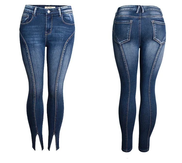 Celana Jeans Denim ramping wanita celana panjang crop Split pergelangan kaki celana Denim wanita Boyfriend Streetwear pakaian berkualitas tinggi 3XL