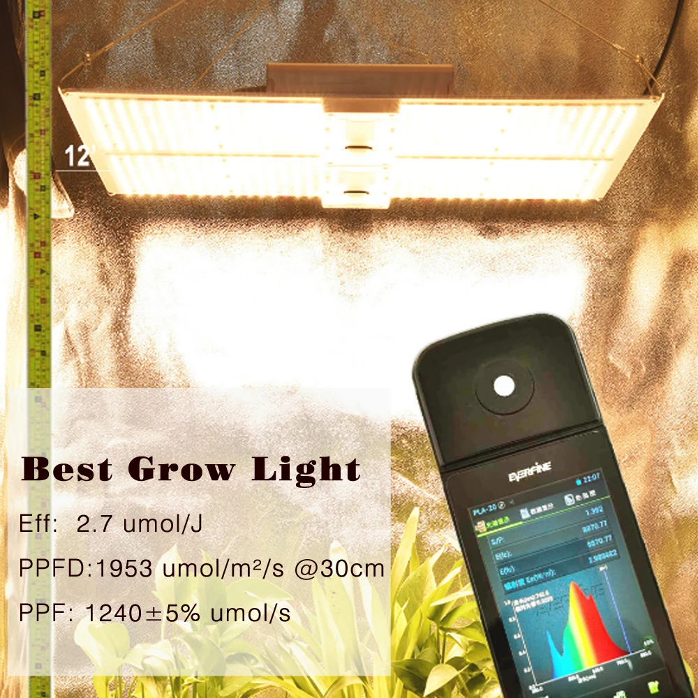 Imagem -06 - Samsung Lm301h Quantum Led Grow Light Placa de Alumínio Espectro Completo 3500k5000k com Corrente de Margarida Ip65 Impermeável Lâmpada de Cultivo Interno Driver Meanwell