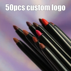 15 Colors Brown Lip Liner Private Label Wholesale No Logo Custom Logo No Brand Lip Liner Pigment Waterproof Black Color Liner