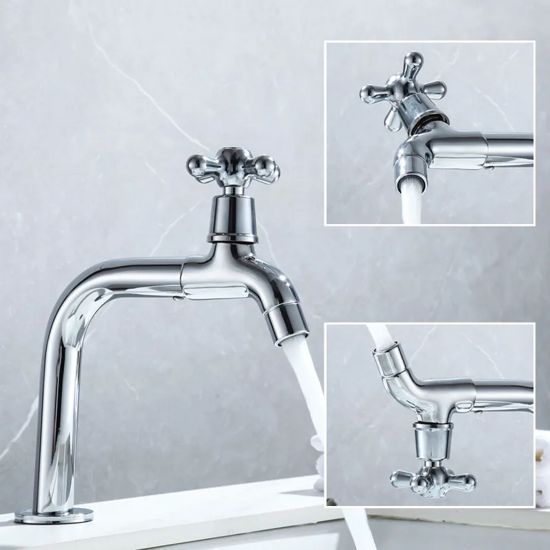 New Free Shipping 360 Rotation Single Cold Water Mixer Faucet Bathroom mop pool Brass Faucet Wash Basin Sink Taps Torneiras